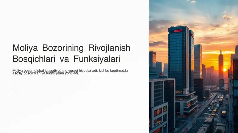 Moliya Bozorining Rivojlanish Bosqichlari va Funksiyalari