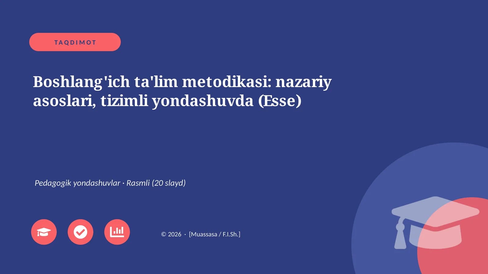 Boshlang'ich ta'lim metodikasi: nazariy asoslari, tizimli yondashuvda (Esse)