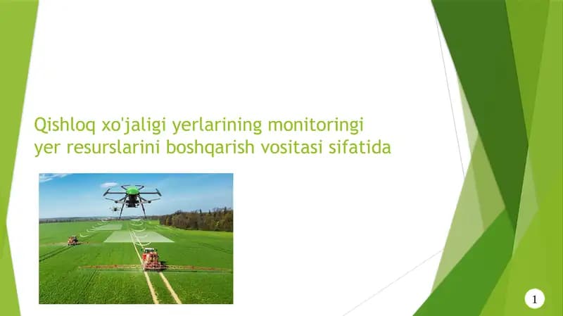 Qishloq xo'jaligi yerlarining monitoringi yer resurslarini boshqarish vositasi sifatida