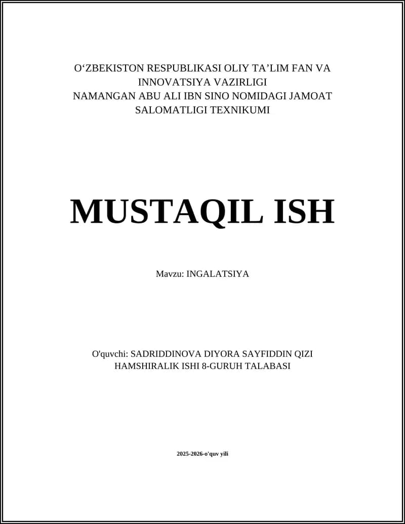 INGALATSIYA