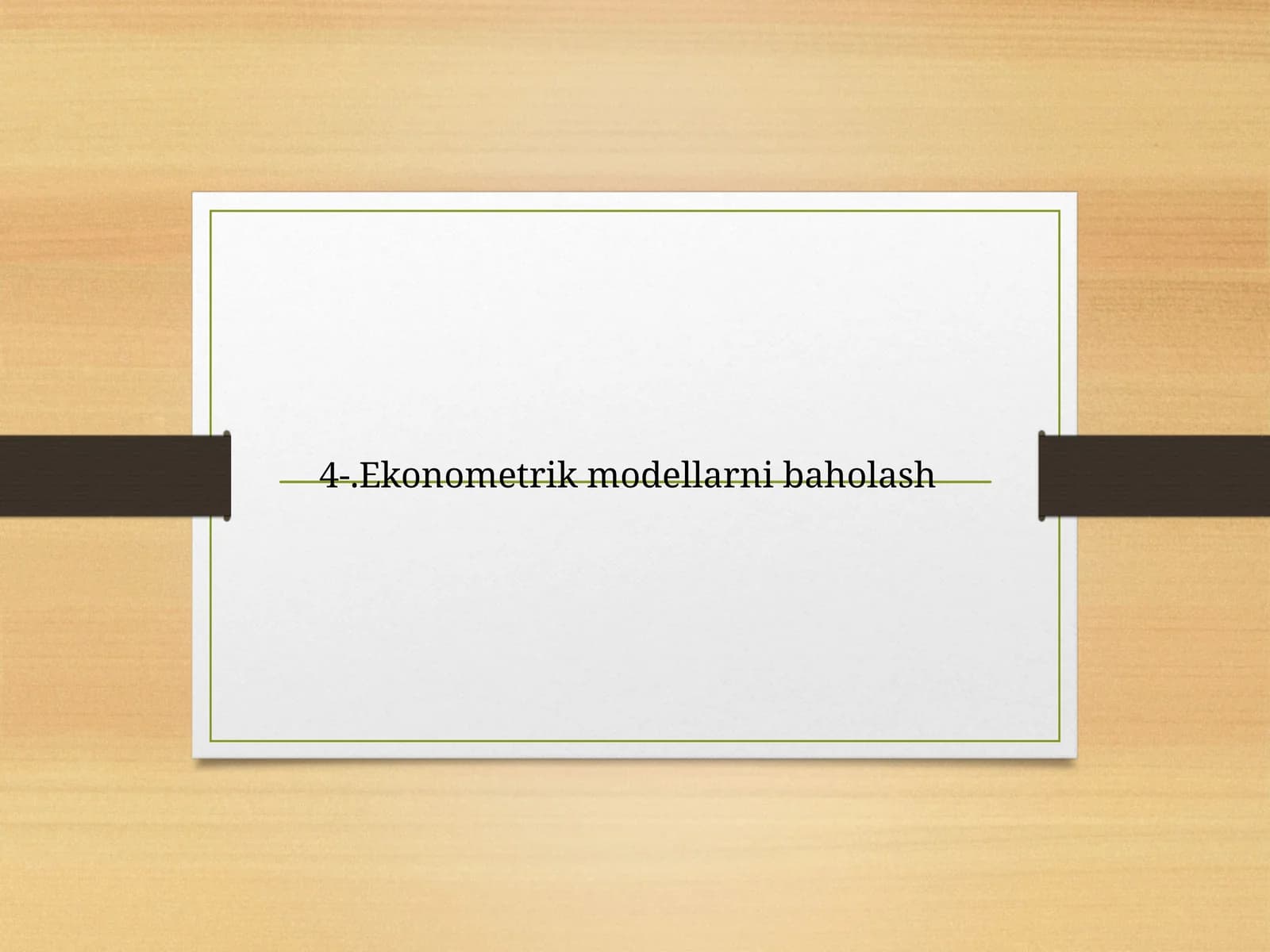 Ekonometrik modellarni baholash