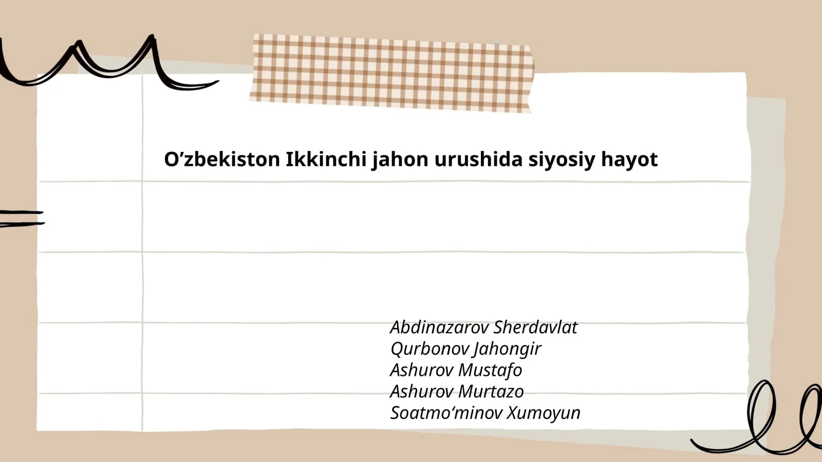 Oʼzbekiston Ikkinchi jahon urushida siyosiy hayot