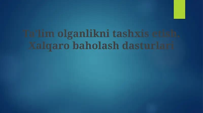 Ta'lim darajasini baholash