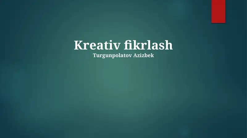 "Dizayn fikrlash" metodologiyasi