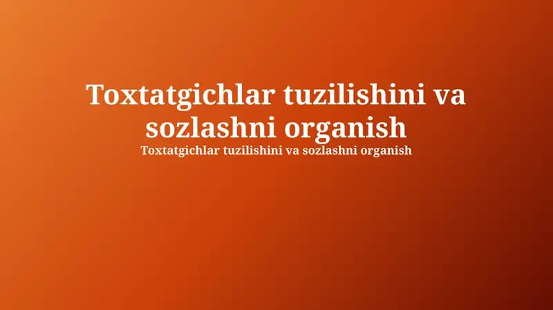 Sovutgichning Asosiy Qismlari va Konfiguratsiyasi