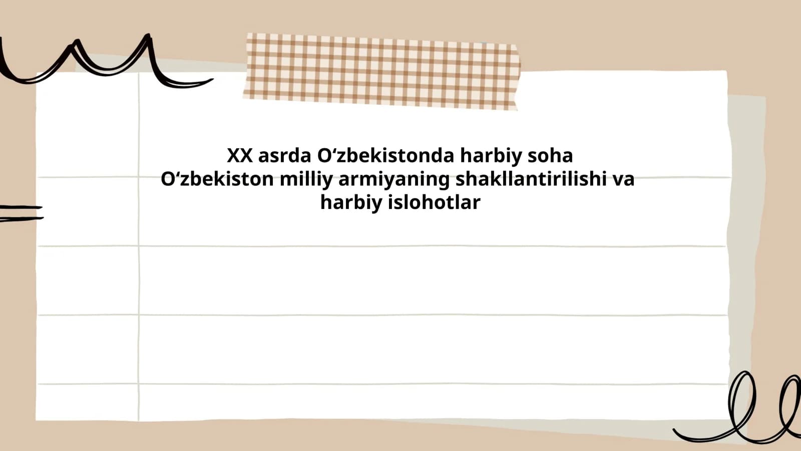 XX asrda O‘zbekistonda harbiy soha