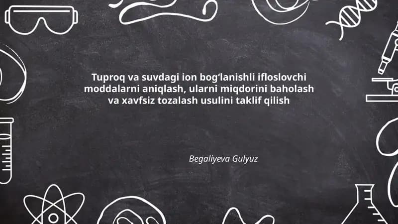 Tuproq va suvdagi ion bogʻlanishli ifloslovchi moddalarni aniqlash