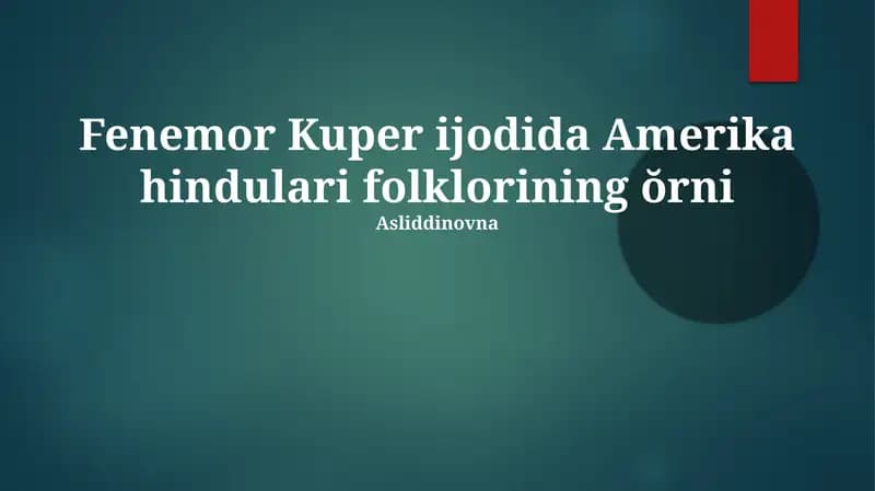 Kuperning amerika hindulari folklori