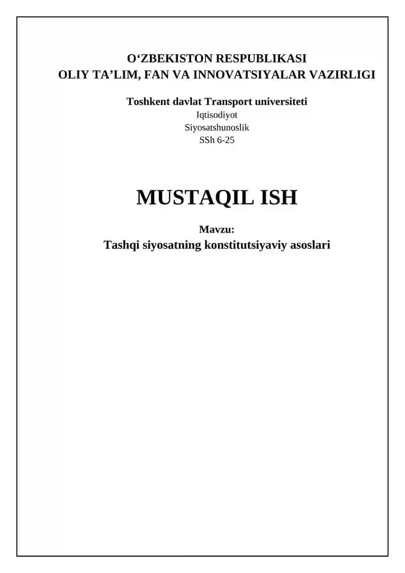 Tashqi siyosatning konstitutsiyaviy asoslari