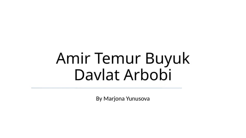 Amir Temur Buyuk Davlat Arbobi