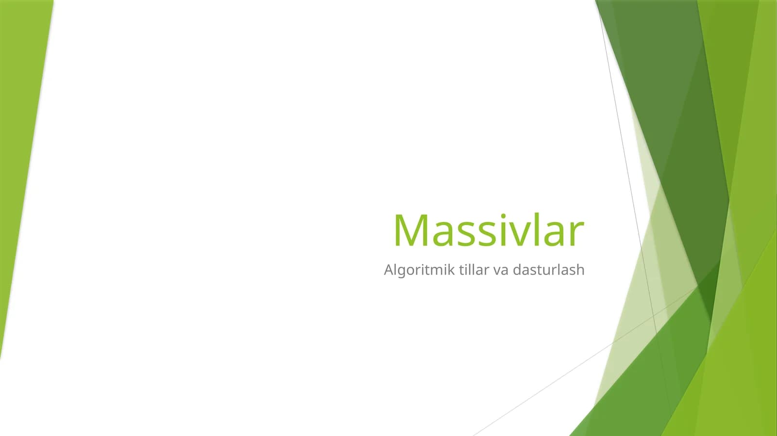 Massivlar