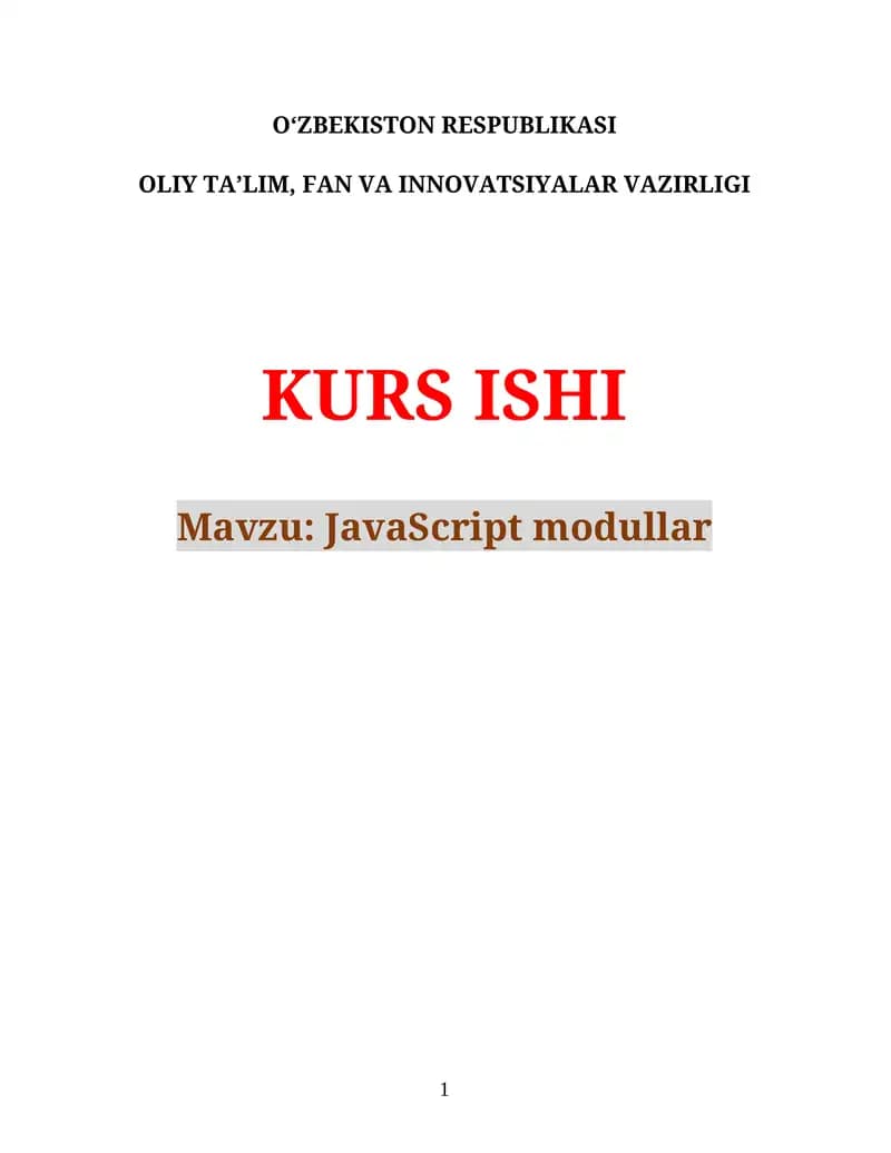JavaScript modullar