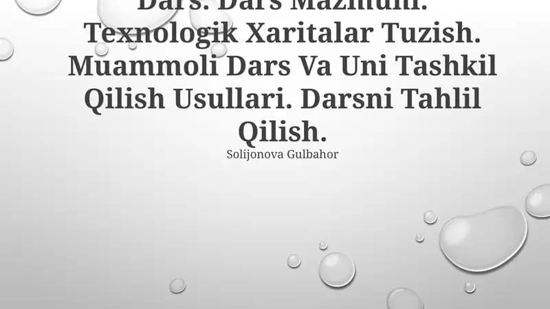 Dars Mazmuni