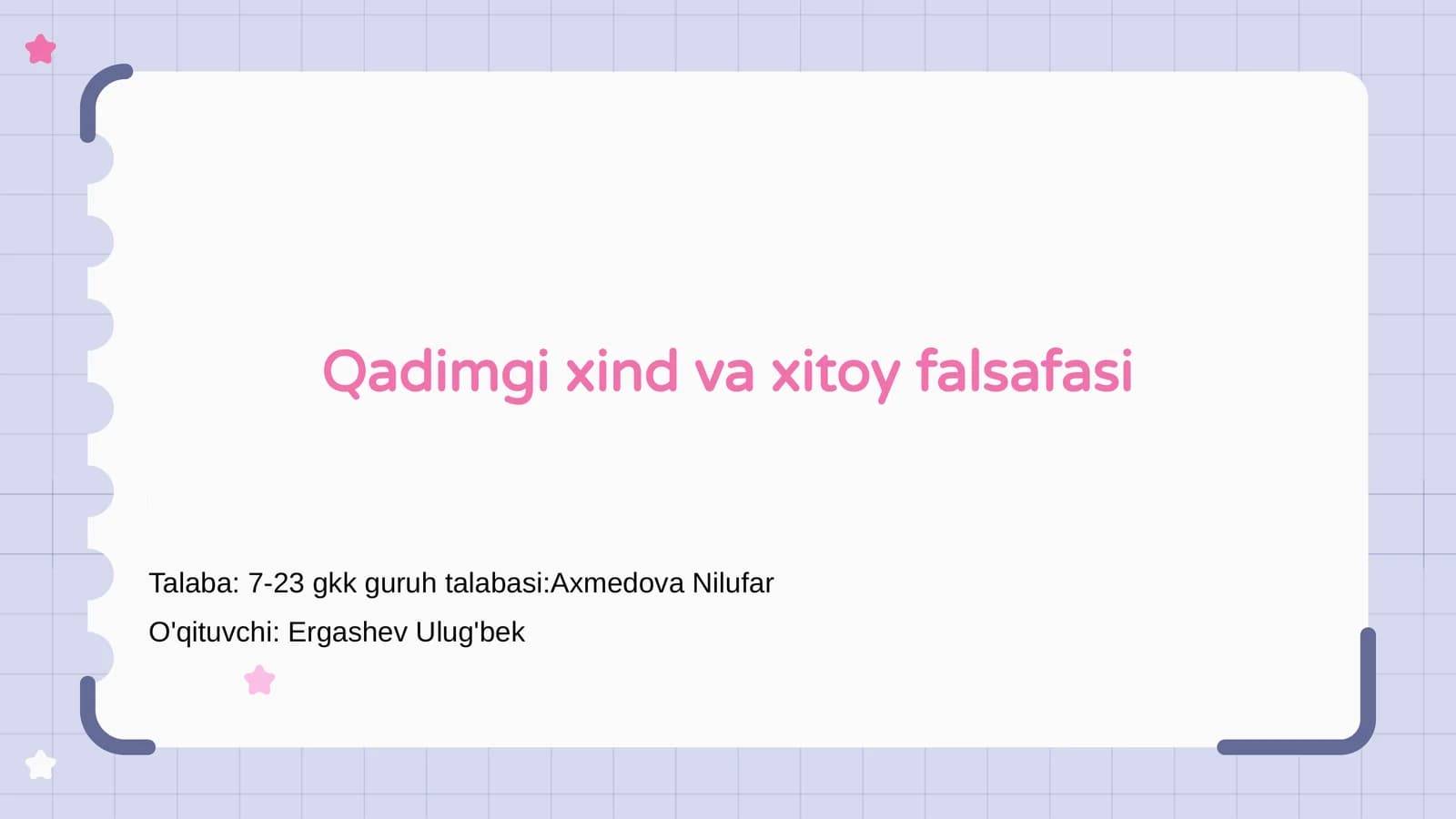 Qadimgi xind va xitoy falsafasi