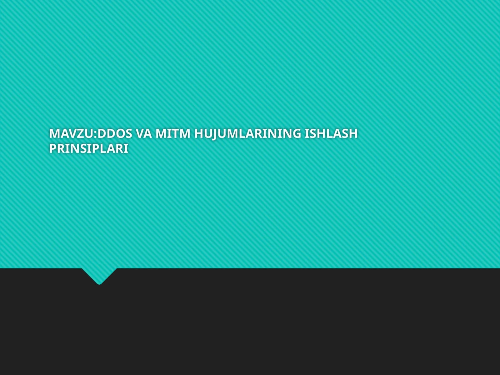 DDOS VA MITM HUJUMLARINING ISHLASH PRINSIPLARI