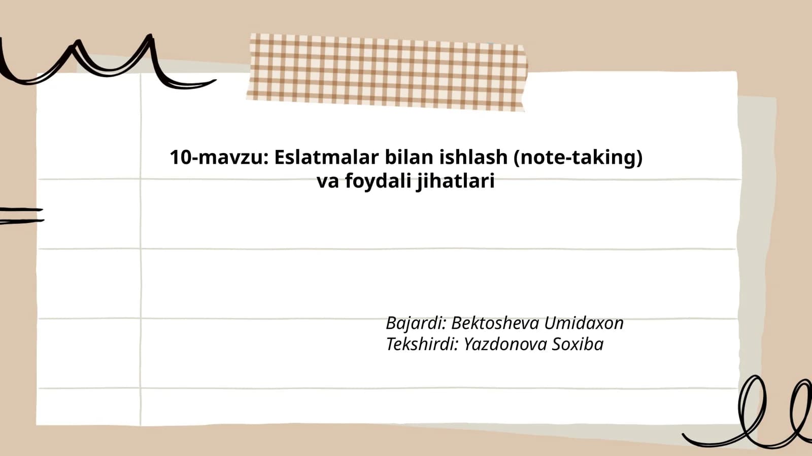 Eslatmalar bilan ishlash (note-taking) va foydali jihatlari