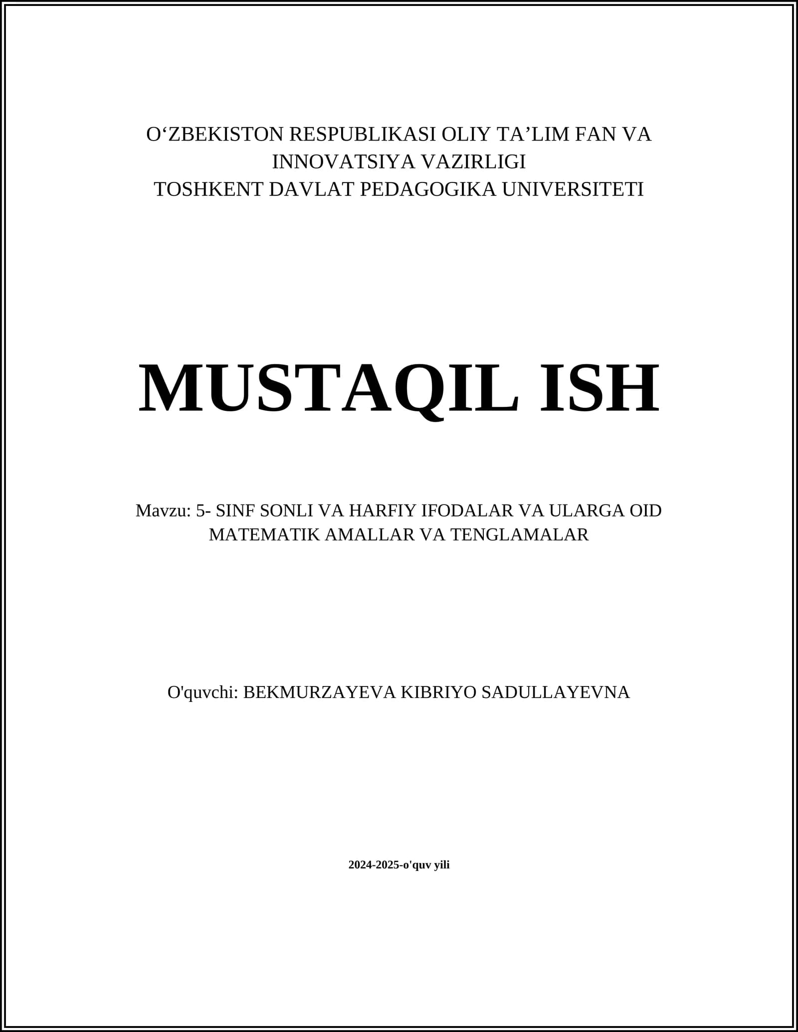 Algebraik ifodalar