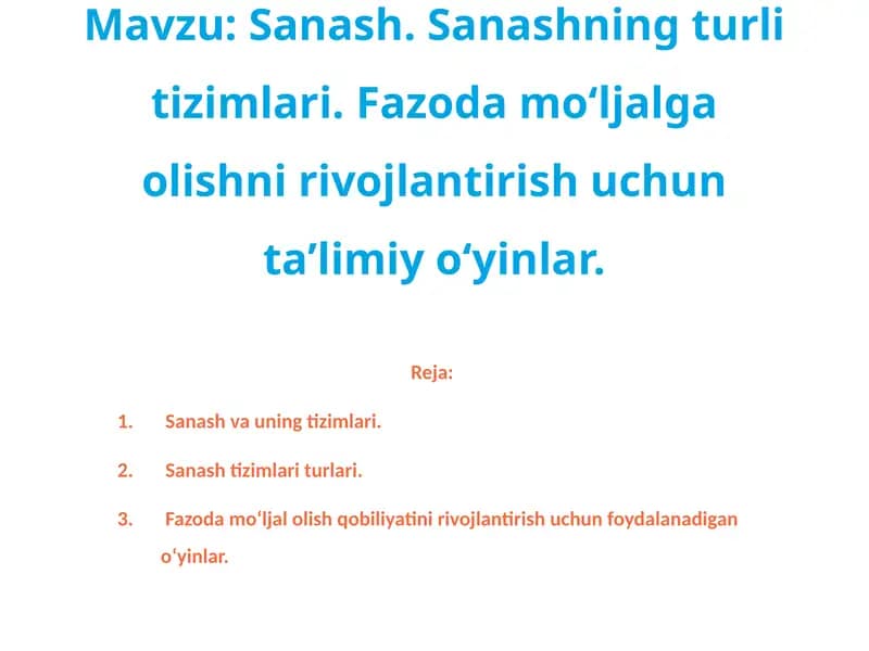 Sanash va uning tizimlari