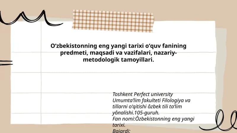 Ôzbekistonning eng yangi tarixi