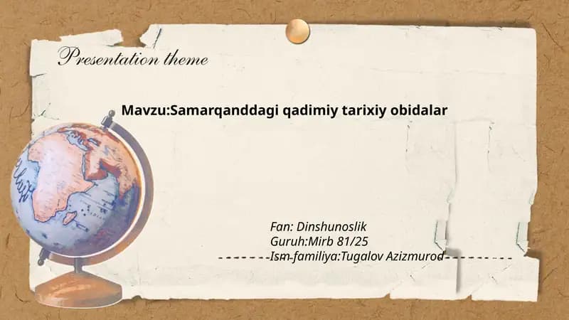 Samarqanddagi qadimiy tarixiy obidalar