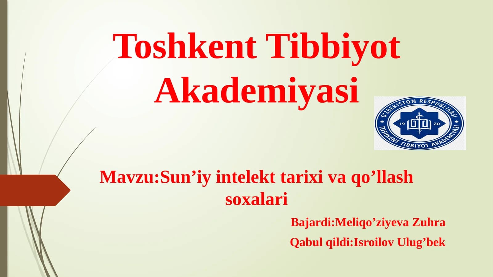 Sun’iy intellekt tarixi va qo’llash sohalari