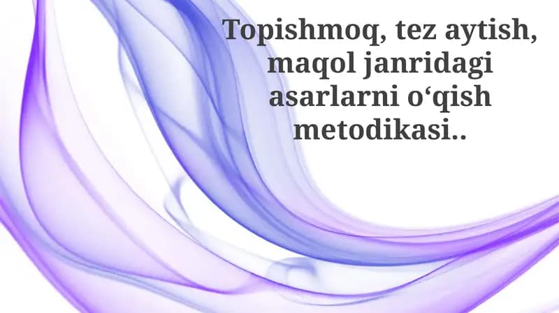 Topishmoqlarni o'qish usullari