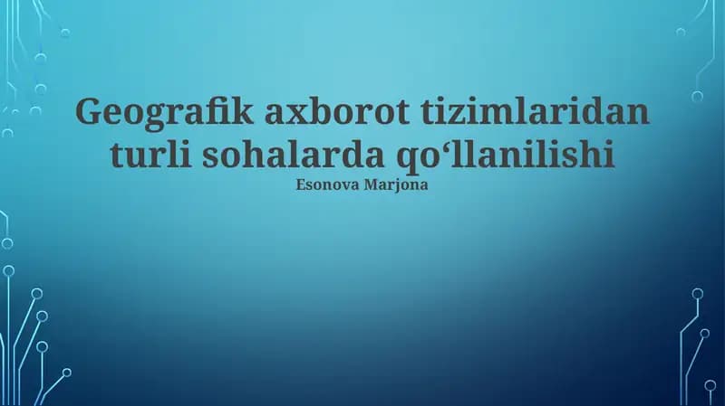 GISning ahamiyati