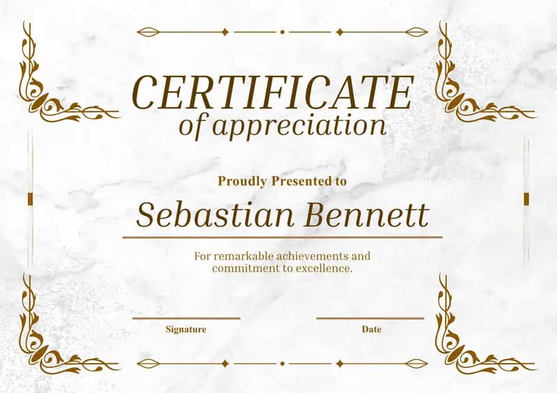 CERTIFICATE of appreciation