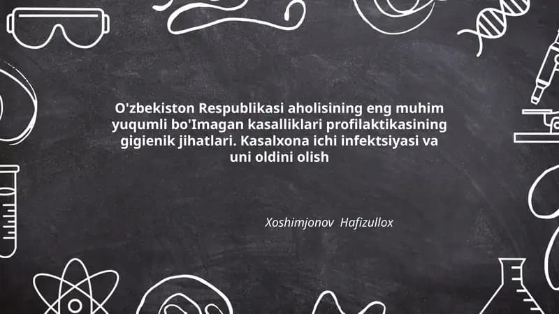 Kasalxona ichi infektsiyasi va uni oldini olish