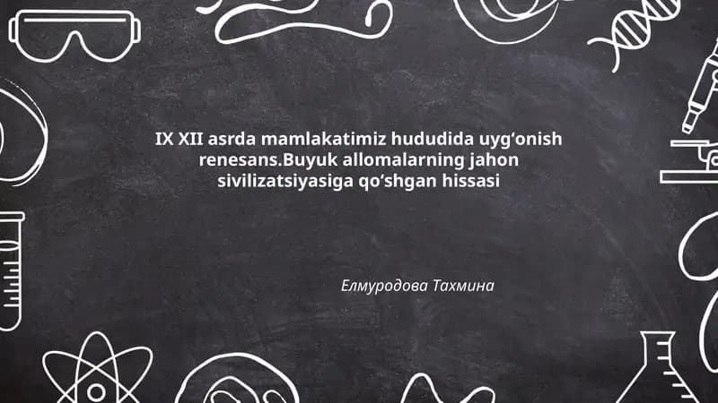 IX XII asrda mamlakatimiz hududida uygʻonish renesans