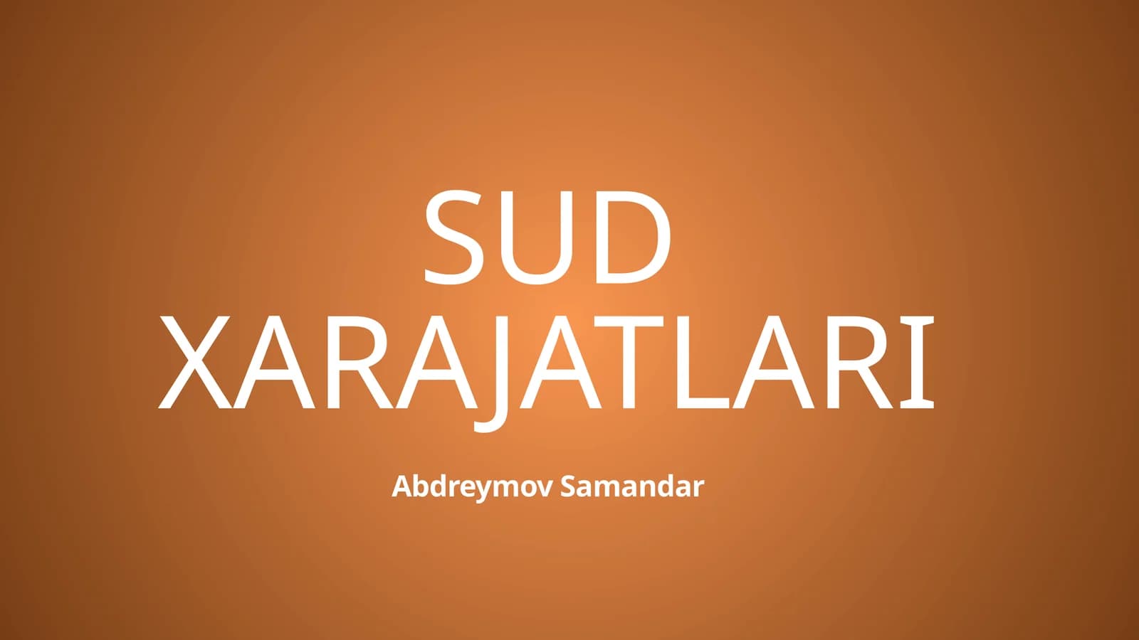 SUD XARAJATLARI