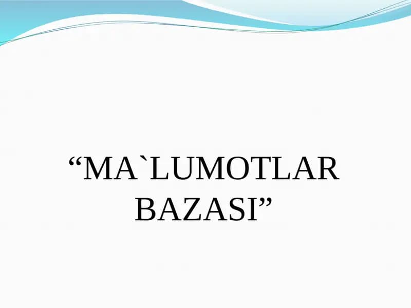 Avtomatlashtirilgan axborot tizimlari