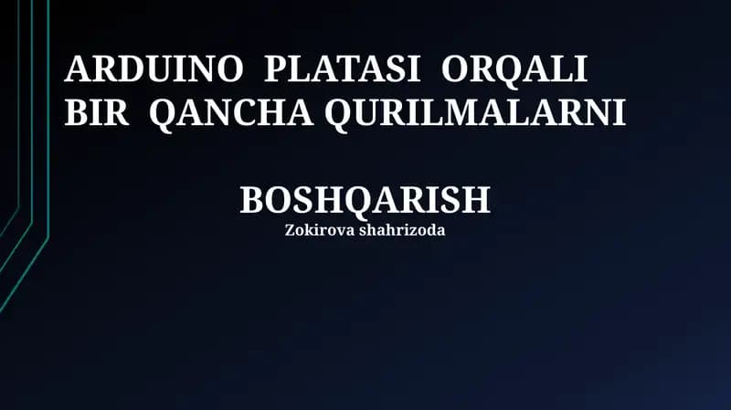 Arduino Kodlash Asoslari