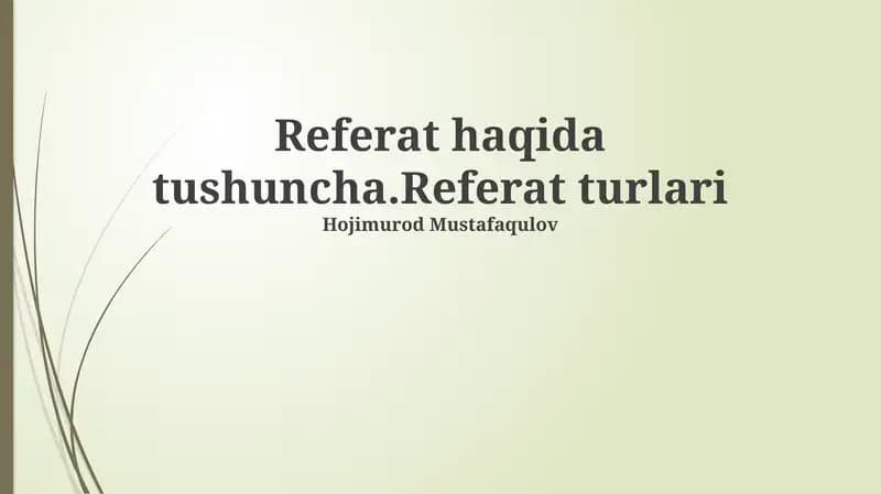 Hisobot tushunchasi