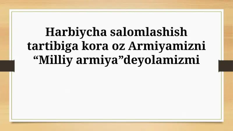 Milliy armiya ta'rifining qonuniyligi va mezonlari