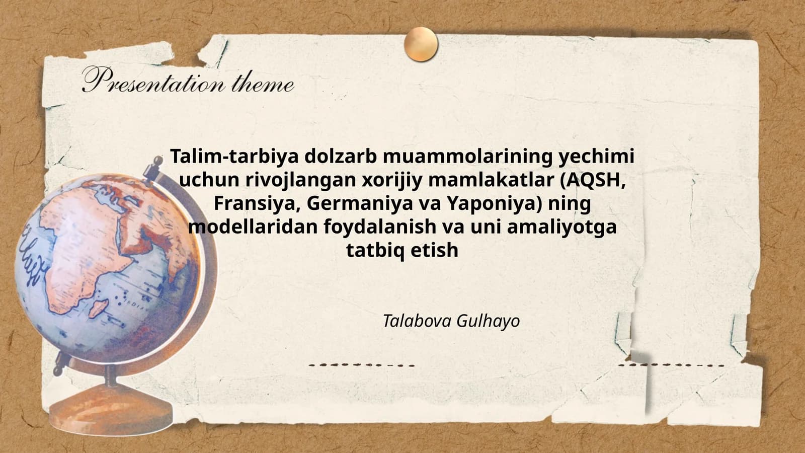 Talim-tarbiya dolzarb muammolarining yechimi