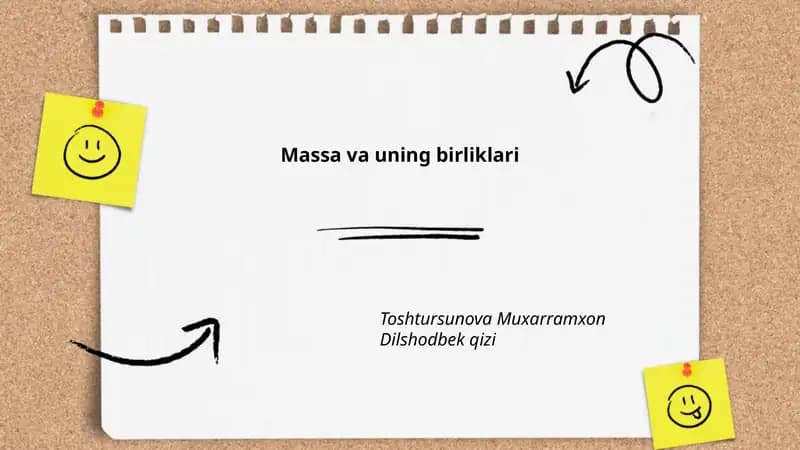 Massa va uning birliklari