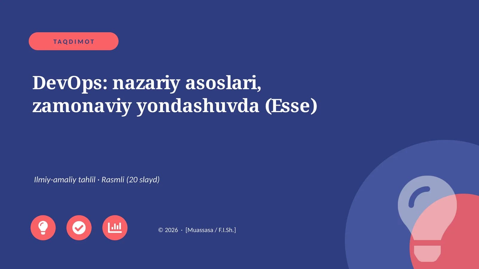 DevOps: nazariy asoslari, zamonaviy yondashuvda (Esse)