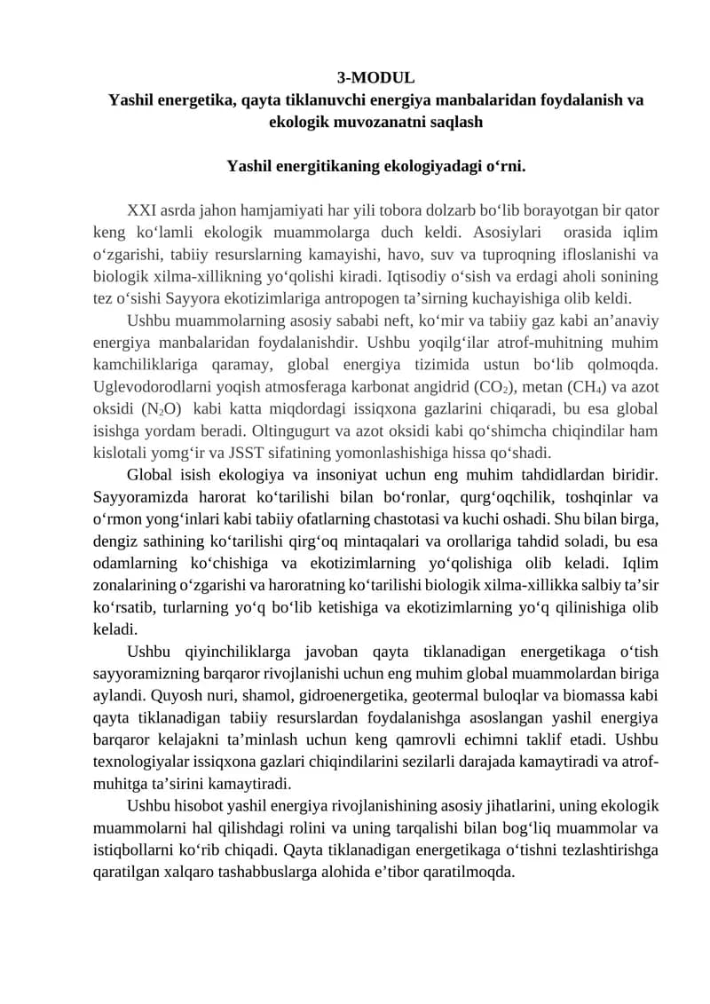 Yashil energetika