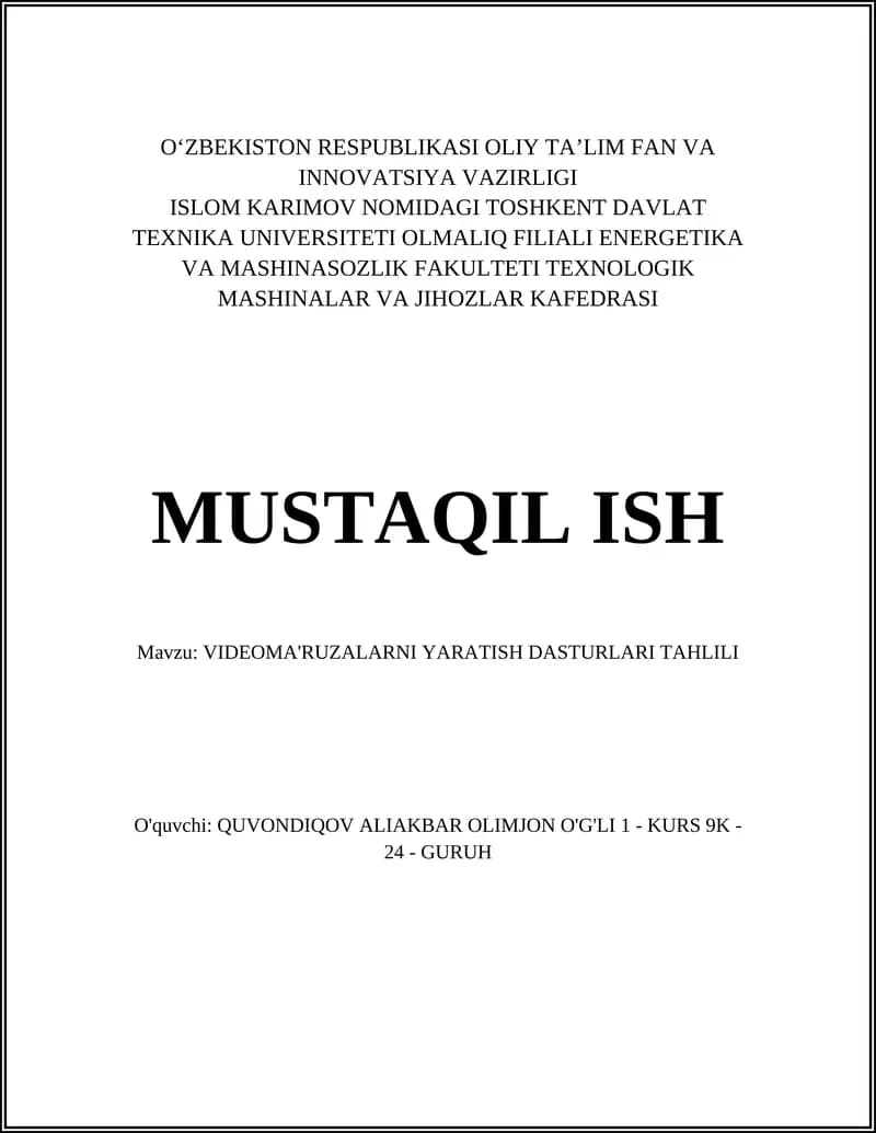 Videoma'ruzalarni yaratish dasturlari