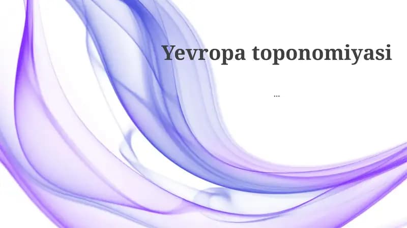 Yevropa toponomiyasi