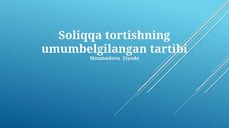 Soliqqa tortishning umumbelgilangan tartibi