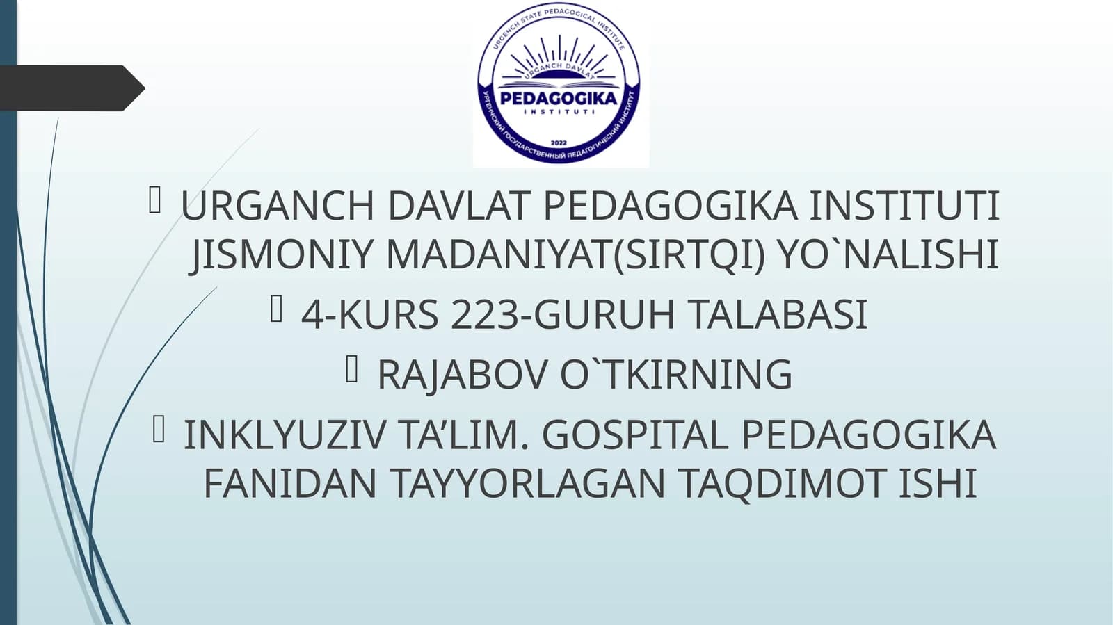 Inklyuziv ta'limni amalga oshirish jarayoni alohida yordamga muhtoj bolaning shaxsini rivojlantirishning xususiyatlari.
