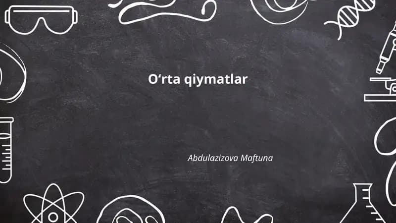 Arifmetik oʻrtacha (oʻrtacha qiymat)