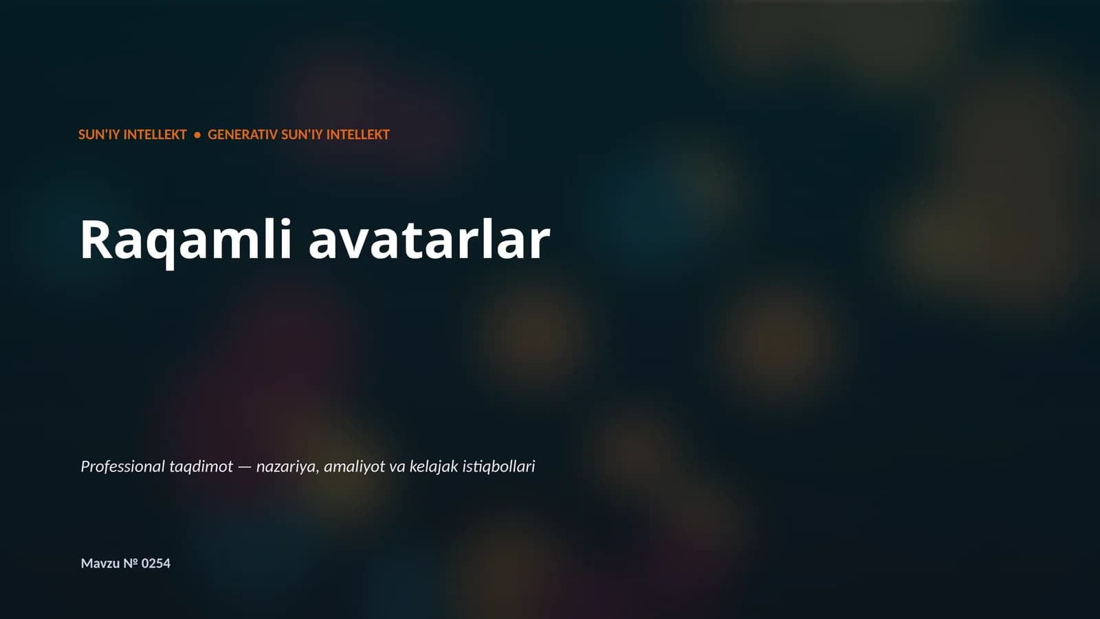 SUN'IY INTELLEKT - GENERATIV SUN'IY INTELLEKT