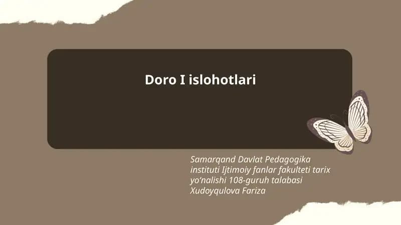 Doro I islohotlari