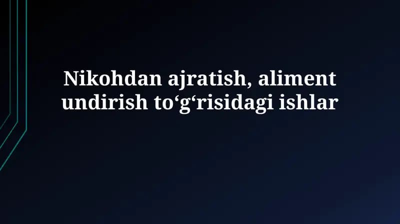 Nikohdan ajratish va aliment majburiyatlari