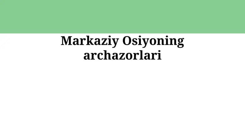 Markaziy Osiyo archazorlari