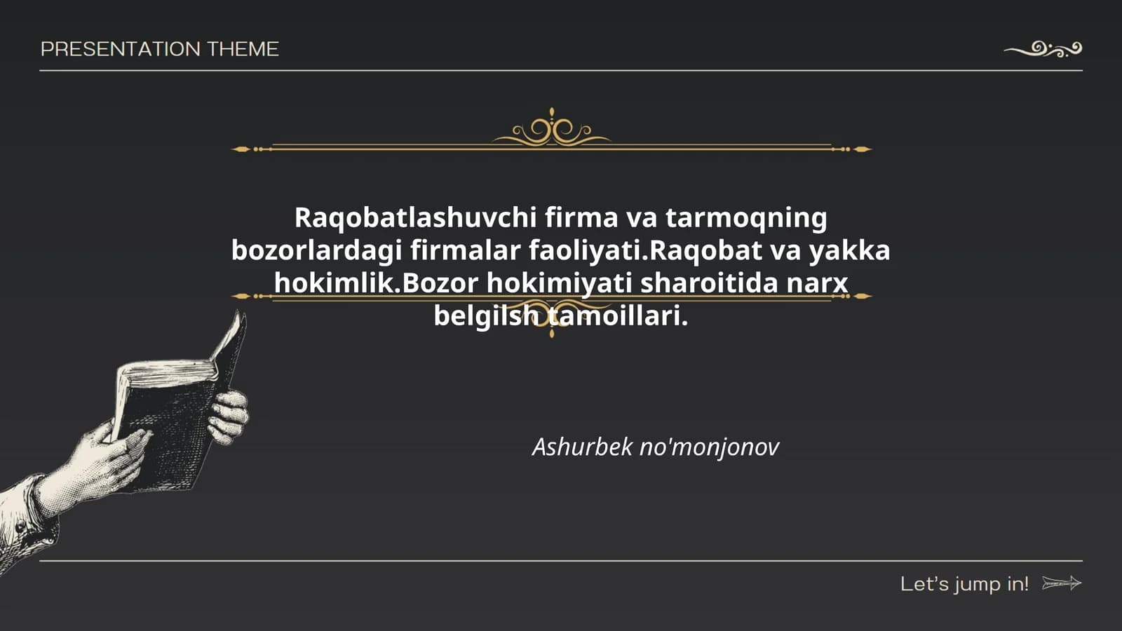 Raqobatlashuvchi firma va tarmoqning bozorlardagi firmalar faoliyati