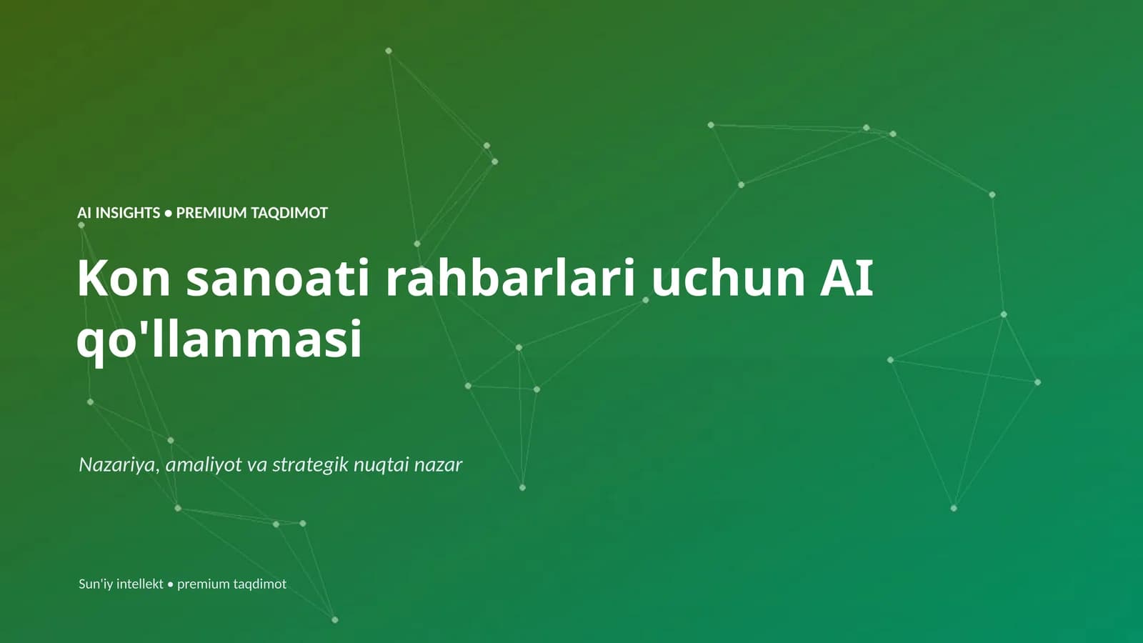 Kon sanoati rahbarlari uchun AI qo'llanmasi